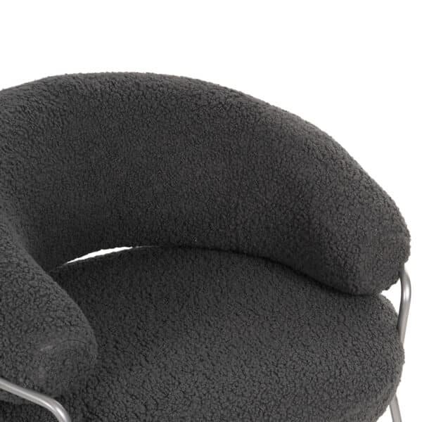 ΠΟΛΥΘΡΟΝΑ TRUDI HM8639.21 ΑΠΟ ΜΠΟΥΚΛΕ ΓΚΡΙ ΜΕ ΑΣΗΜΙ ΜΕΤΑΛΛΙΚΟ ΣΚΕΛΕΤΟ 84x79x76Υ εκ. - Image 7