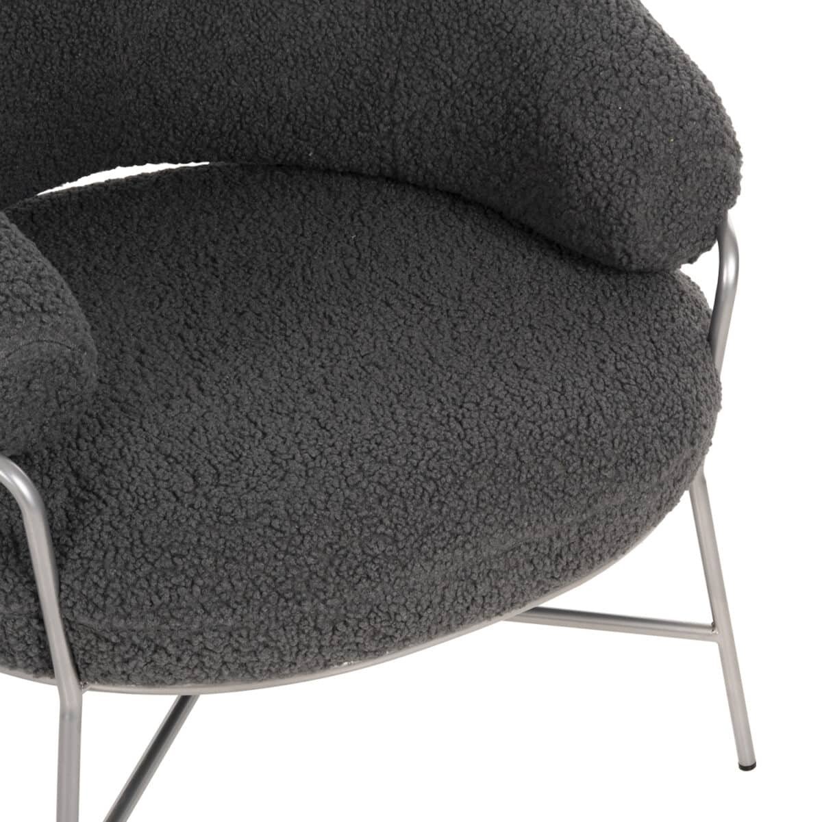 ΠΟΛΥΘΡΟΝΑ TRUDI HM8639.21 ΑΠΟ ΜΠΟΥΚΛΕ ΓΚΡΙ ΜΕ ΑΣΗΜΙ ΜΕΤΑΛΛΙΚΟ ΣΚΕΛΕΤΟ 84x79x76Υ εκ. - Image 8