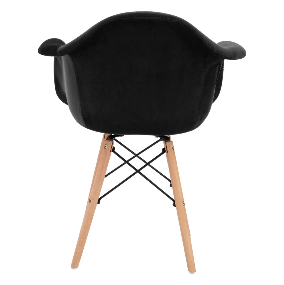 ΠΟΛΥΘΡΟΝΑ MIRTO HM8720.04 ΜΕ ΞΥΛΙΝΑ ΠΟΔΙΑ & ΒΕΛΟΥΔΟ ΜΑΥΡΟ 62x62x80Υ εκ. - Image 6