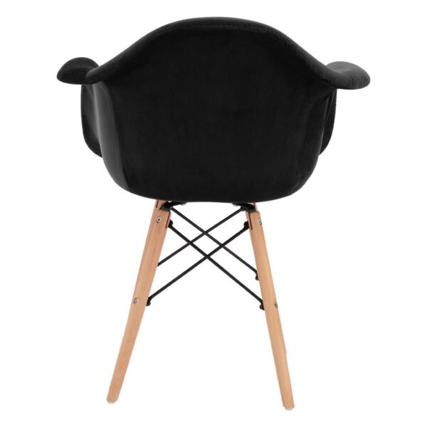 ΠΟΛΥΘΡΟΝΑ MIRTO HM8720.04 ΜΕ ΞΥΛΙΝΑ ΠΟΔΙΑ & ΒΕΛΟΥΔΟ ΜΑΥΡΟ 62x62x80Υ εκ. - Image 6