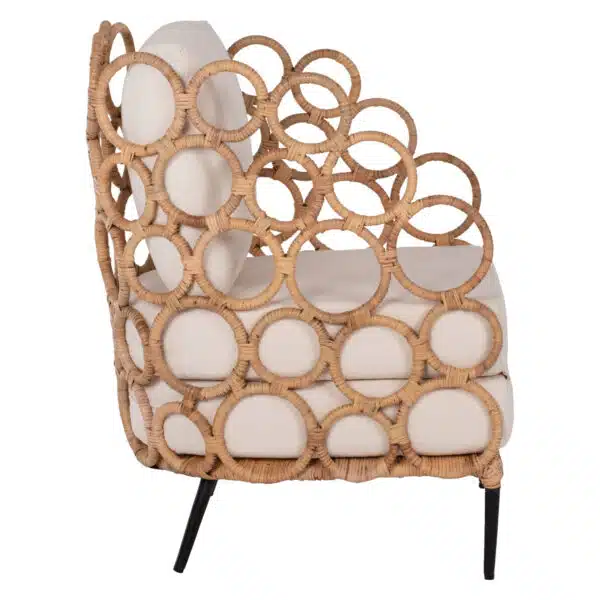 ΠΟΛΥΘΡΟΝΑ RINGER HM9341 ΑΠΟ RATTAN-ΜΕΤΑΛΛΟ ΦΥΣΙΚΟ ΧΡΩΜΑ 65x69x86Y εκ. - Image 4