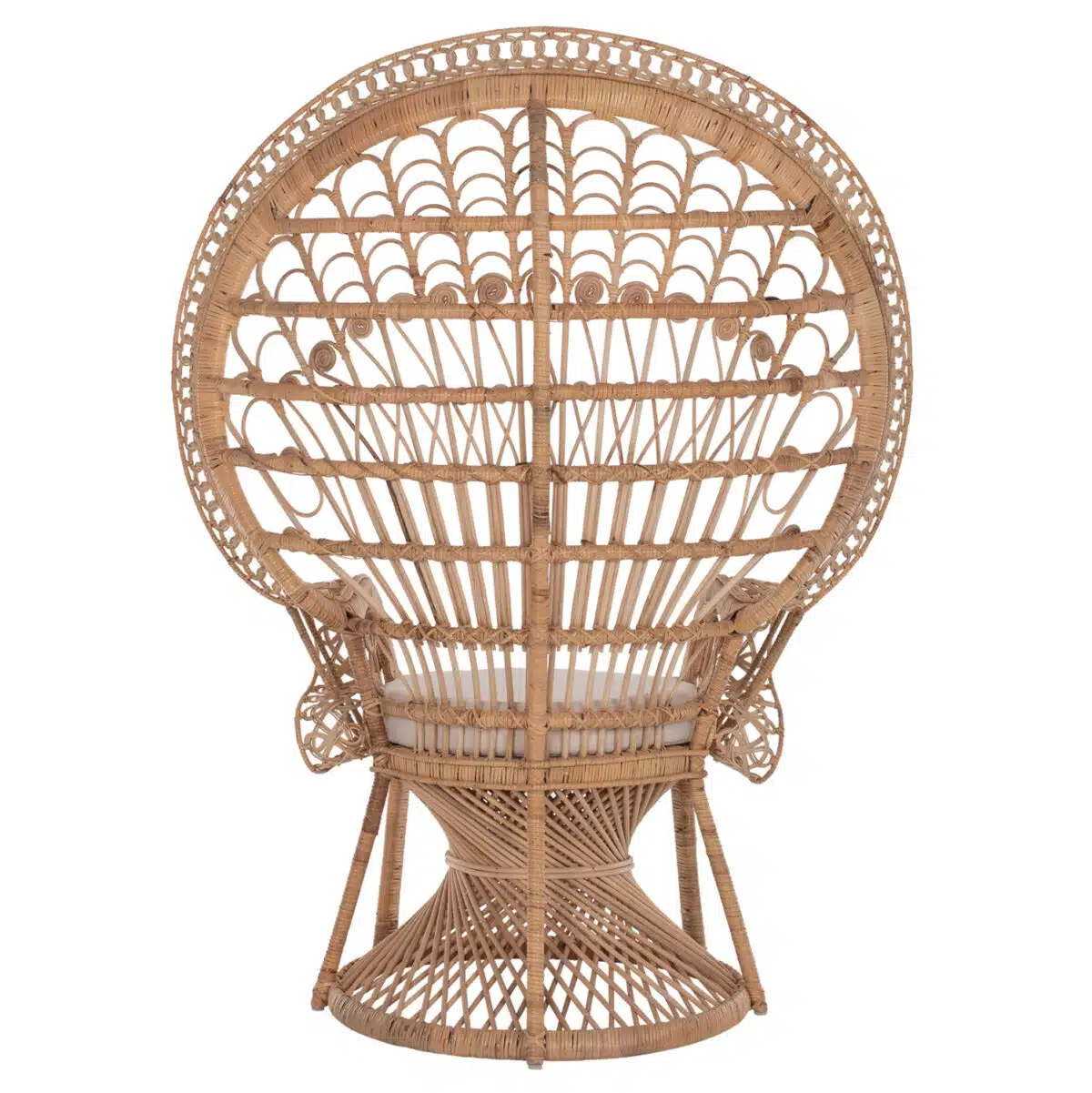ΠΟΛΥΘΡΟΝΑ ROYAL PEACOCK HM9342 RATTAN ΣΕ ΦΥΣΙΚΟ-ΜΑΞΙΛΑΡΙ ΜΠΕΖ 114x72x150Yεκ. - Image 6