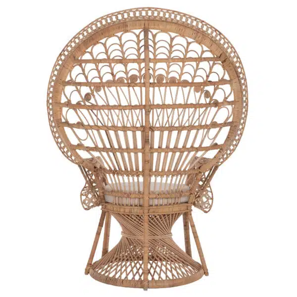 ΠΟΛΥΘΡΟΝΑ ROYAL PEACOCK HM9342 RATTAN ΣΕ ΦΥΣΙΚΟ-ΜΑΞΙΛΑΡΙ ΜΠΕΖ 114x72x150Yεκ. - Image 6