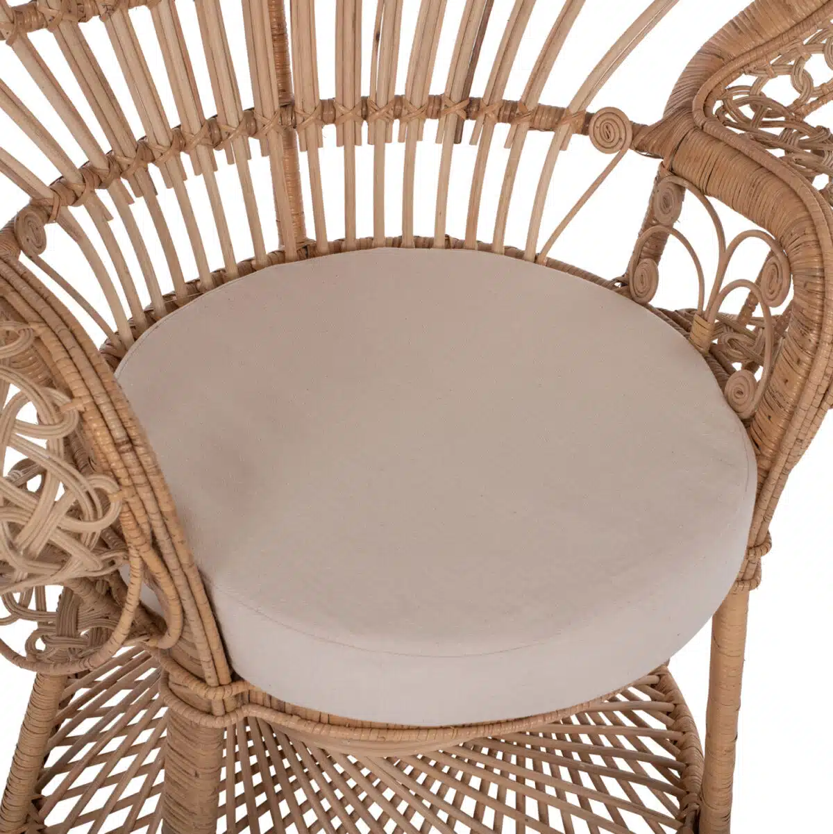 ΠΟΛΥΘΡΟΝΑ ROYAL PEACOCK HM9342 RATTAN ΣΕ ΦΥΣΙΚΟ-ΜΑΞΙΛΑΡΙ ΜΠΕΖ 114x72x150Yεκ. - Image 8