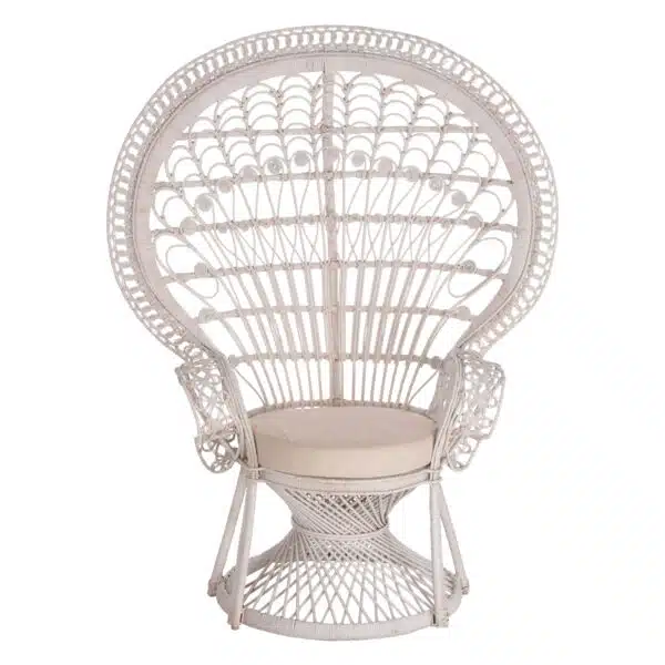 ΠΟΛΥΘΡΟΝΑ ROYAL PEACOCK HM9342.02 RATTAN ΣΕ ΛΕΥΚΟ-ΜΑΞΙΛΑΡΙ ΛΕΥΚΟ 114x72x150Yεκ. - Image 3