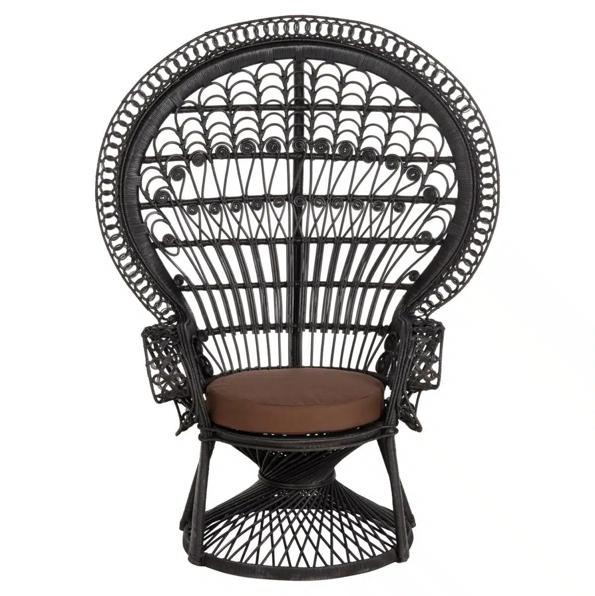 ΠΟΛΥΘΡΟΝΑ ROYAL PEACOCK HM9342.03 RATTAN ΜΑΥΡΟ-ΜΑΞΙΛΑΡΙ ΚΑΦΕ 114x72x150Yεκ. - Image 3