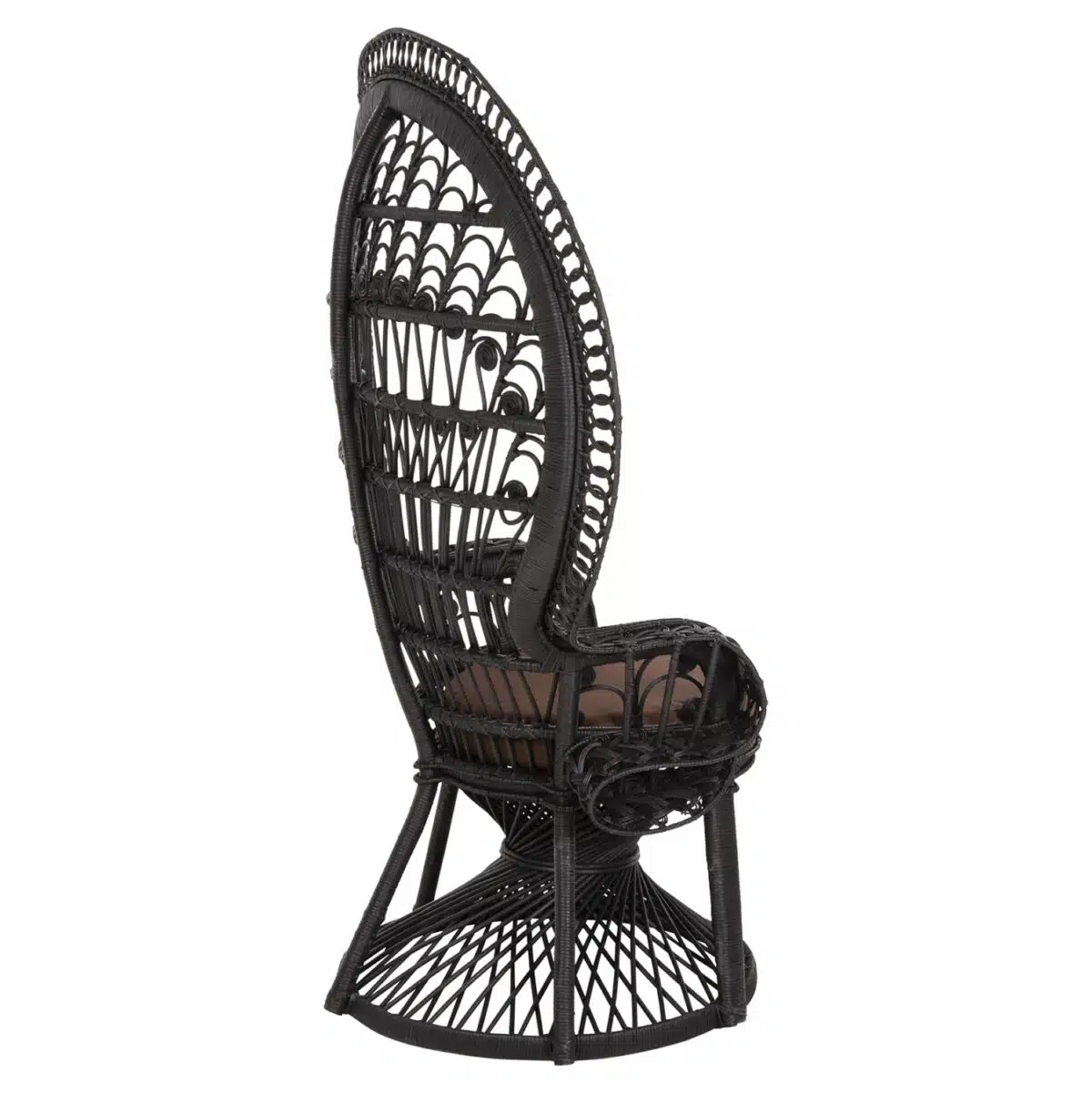 ΠΟΛΥΘΡΟΝΑ ROYAL PEACOCK HM9342.03 RATTAN ΜΑΥΡΟ-ΜΑΞΙΛΑΡΙ ΚΑΦΕ 114x72x150Yεκ. - Image 5