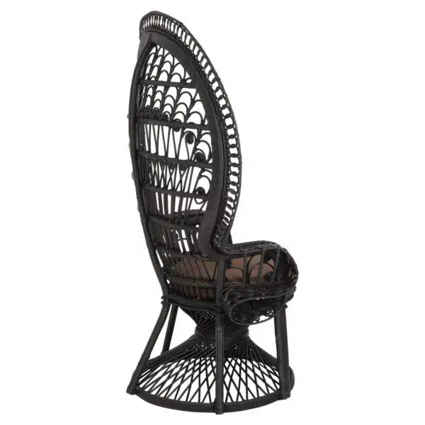 ΠΟΛΥΘΡΟΝΑ ROYAL PEACOCK HM9342.03 RATTAN ΜΑΥΡΟ-ΜΑΞΙΛΑΡΙ ΚΑΦΕ 114x72x150Yεκ. - Image 5