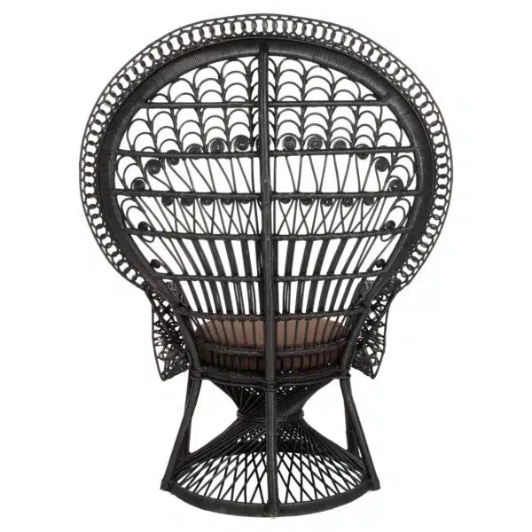 ΠΟΛΥΘΡΟΝΑ ROYAL PEACOCK HM9342.03 RATTAN ΜΑΥΡΟ-ΜΑΞΙΛΑΡΙ ΚΑΦΕ 114x72x150Yεκ. - Image 6