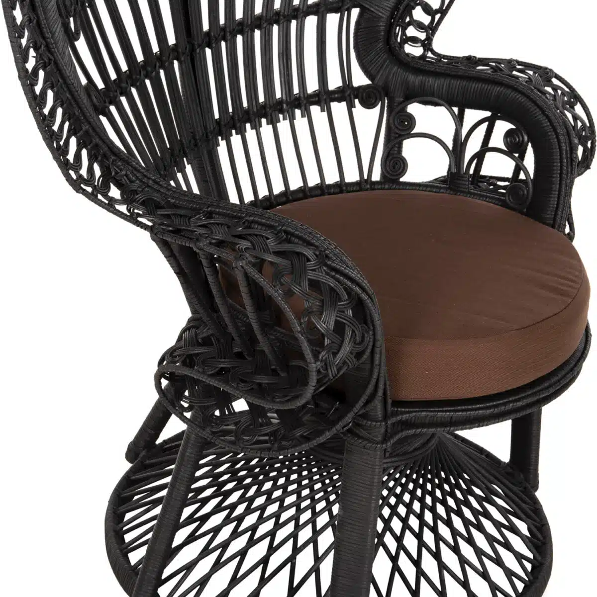 ΠΟΛΥΘΡΟΝΑ ROYAL PEACOCK HM9342.03 RATTAN ΜΑΥΡΟ-ΜΑΞΙΛΑΡΙ ΚΑΦΕ 114x72x150Yεκ. - Image 7