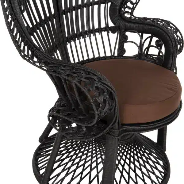 ΠΟΛΥΘΡΟΝΑ ROYAL PEACOCK HM9342.03 RATTAN ΜΑΥΡΟ-ΜΑΞΙΛΑΡΙ ΚΑΦΕ 114x72x150Yεκ. - Image 7