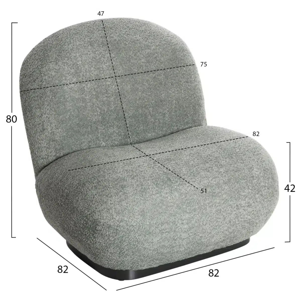 ΠΟΛΥΘΡΟΝΑ BEANY HM9591.05 ΦΥΣΤΙΚΙ ΜΠΟΥΚΛΕ ΥΦΑΣΜΑ 85x82x77Υ εκ. - Image 2