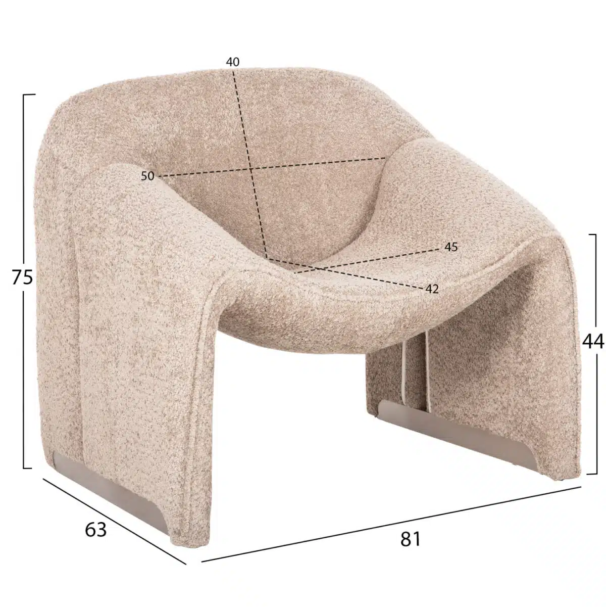 ΠΟΛΥΘΡΟΝΑ SPINER HM9599.08 ΜΠΕΖ ΜΠΟΥΚΛΕ ΥΦΑΣΜΑ 81x64x74Υεκ. - Image 2