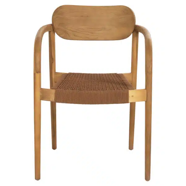 ΠΟΛΥΘΡΟΝΑ OSLO HM9636.01 ΞΥΛΟ TEAK ΦΥΣΙΚΟ & ΚΑΦΕ ΣΧΟΙΝΙ 55x54x80Y εκ. - Image 3
