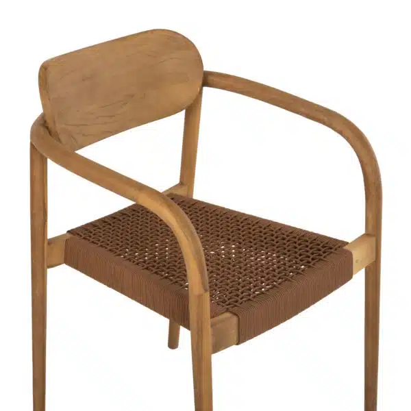 ΠΟΛΥΘΡΟΝΑ OSLO HM9636.01 ΞΥΛΟ TEAK ΦΥΣΙΚΟ & ΚΑΦΕ ΣΧΟΙΝΙ 55x54x80Y εκ. - Image 9