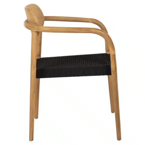 ΠΟΛΥΘΡΟΝΑ OSLO HM9636.02 ΞΥΛΟ TEAK ΦΥΣΙΚΟ & ΜΑΥΡΟ ΣΧΟΙΝΙ 55x54x80Y εκ. - Image 4
