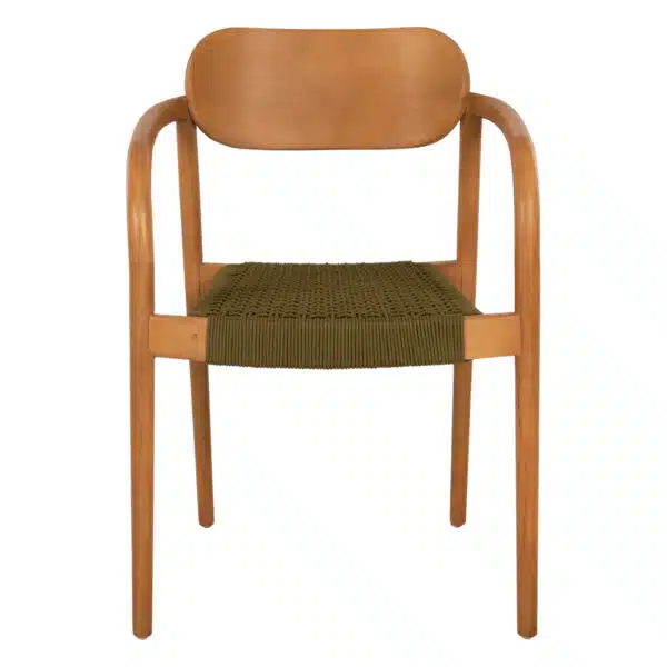 ΠΟΛΥΘΡΟΝΑ OSLO HM9636.05 ΞΥΛΟ TEAK ΦΥΣΙΚΟ & ΠΡΑΣΙΝΟ ΣΧΟΙΝΙ 55x54x80Yεκ. - Image 3