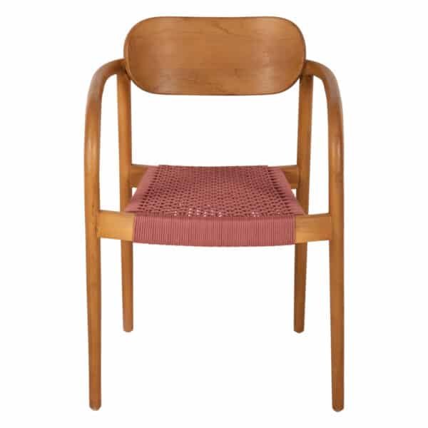 ΠΟΛΥΘΡΟΝΑ OSLO HM9636.06 ΞΥΛΟ TEAK ΦΥΣΙΚΟ & ΡΟΖ ΣΧΟΙΝΙ 55x54x80Yεκ. - Image 3