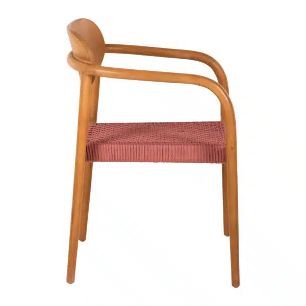 ΠΟΛΥΘΡΟΝΑ OSLO HM9636.06 ΞΥΛΟ TEAK ΦΥΣΙΚΟ & ΡΟΖ ΣΧΟΙΝΙ 55x54x80Yεκ. - Image 4