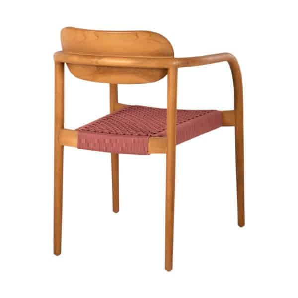 ΠΟΛΥΘΡΟΝΑ OSLO HM9636.06 ΞΥΛΟ TEAK ΦΥΣΙΚΟ & ΡΟΖ ΣΧΟΙΝΙ 55x54x80Yεκ. - Image 5