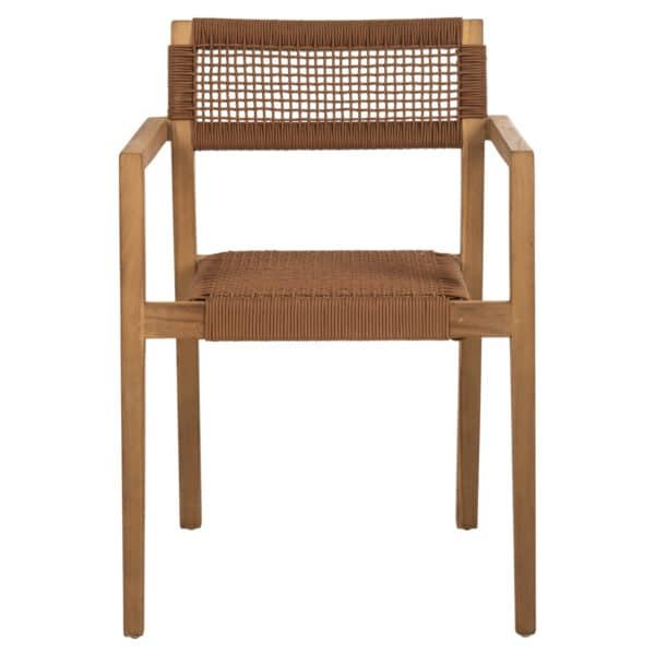 ΠΟΛΥΘΡΟΝΑ CHARLOTTE HM9637.01 ΞΥΛΟ TEAK ΦΥΣΙΚΟ & ΚΑΦΕ ΣΧΟΙΝΙ 59x54x83Y εκ. - Image 3