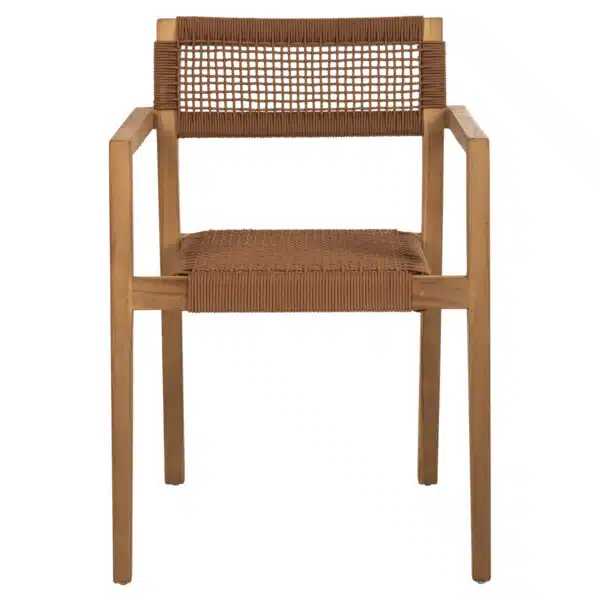 ΠΟΛΥΘΡΟΝΑ CHARLOTTE HM9637.01 ΞΥΛΟ TEAK ΦΥΣΙΚΟ & ΚΑΦΕ ΣΧΟΙΝΙ 59x54x83Y εκ. - Image 3