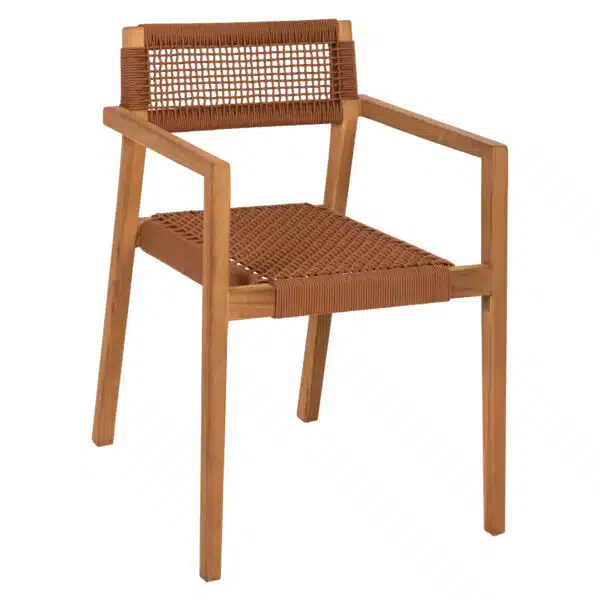 ΠΟΛΥΘΡΟΝΑ CHARLOTTE HM9637.01 ΞΥΛΟ TEAK ΦΥΣΙΚΟ & ΚΑΦΕ ΣΧΟΙΝΙ 59x54x83Y εκ.