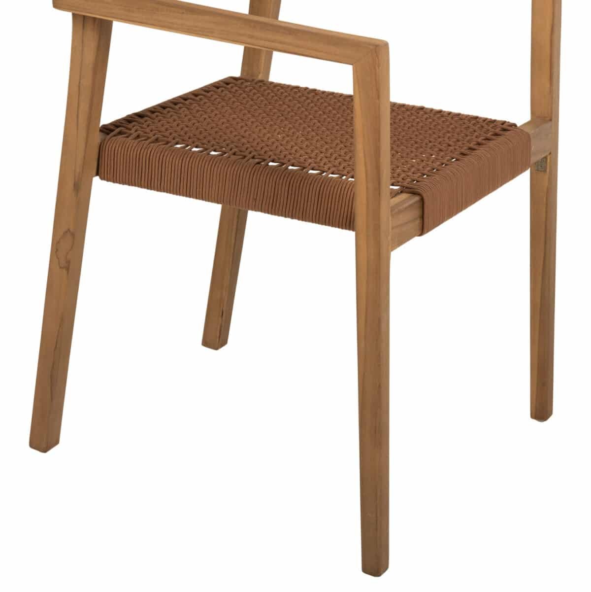 ΠΟΛΥΘΡΟΝΑ CHARLOTTE HM9637.01 ΞΥΛΟ TEAK ΦΥΣΙΚΟ & ΚΑΦΕ ΣΧΟΙΝΙ 59x54x83Y εκ. - Image 9