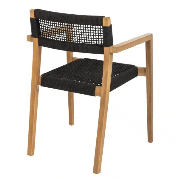 ΠΟΛΥΘΡΟΝΑ CHARLOTTE HM9637.02 ΞΥΛΟ TEAK ΦΥΣΙΚΟ & ΜΑΥΡΟ ΣΧΟΙΝΙ 59x54x83Y εκ. - Image 5