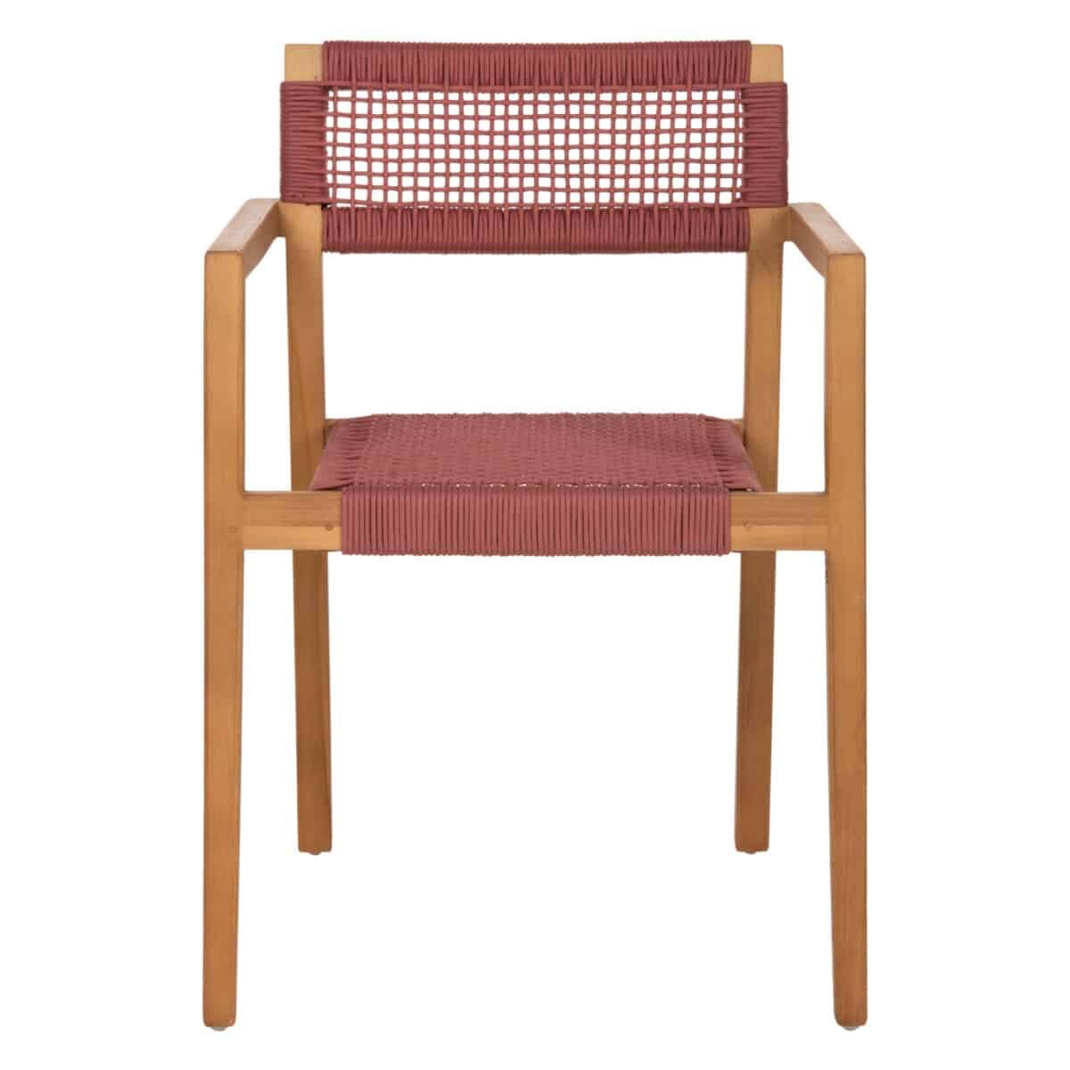 ΠΟΛΥΘΡΟΝΑ CHARLOTTE HM9637.06 ΞΥΛΟ TEAK ΦΥΣΙΚΟ & ΡΟΖ ΣΧΟΙΝΙ 59x54x83Y εκ. - Image 3