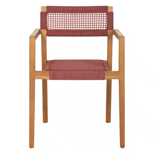ΠΟΛΥΘΡΟΝΑ CHARLOTTE HM9637.06 ΞΥΛΟ TEAK ΦΥΣΙΚΟ & ΡΟΖ ΣΧΟΙΝΙ 59x54x83Y εκ. - Image 3