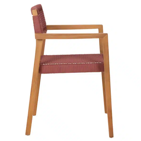 ΠΟΛΥΘΡΟΝΑ CHARLOTTE HM9637.06 ΞΥΛΟ TEAK ΦΥΣΙΚΟ & ΡΟΖ ΣΧΟΙΝΙ 59x54x83Y εκ. - Image 4