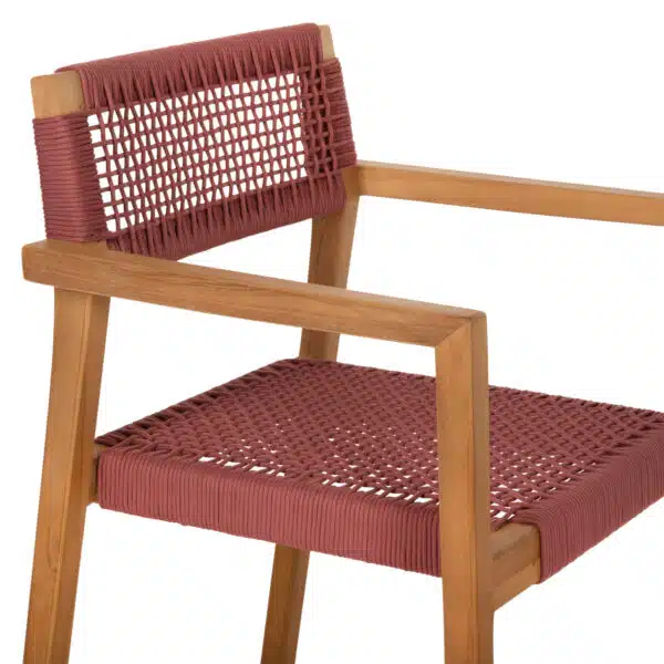 ΠΟΛΥΘΡΟΝΑ CHARLOTTE HM9637.06 ΞΥΛΟ TEAK ΦΥΣΙΚΟ & ΡΟΖ ΣΧΟΙΝΙ 59x54x83Y εκ. - Image 7