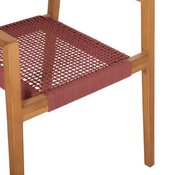 ΠΟΛΥΘΡΟΝΑ CHARLOTTE HM9637.06 ΞΥΛΟ TEAK ΦΥΣΙΚΟ & ΡΟΖ ΣΧΟΙΝΙ 59x54x83Y εκ. - Image 8