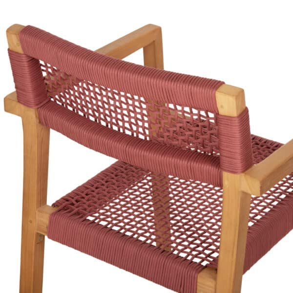 ΠΟΛΥΘΡΟΝΑ CHARLOTTE HM9637.06 ΞΥΛΟ TEAK ΦΥΣΙΚΟ & ΡΟΖ ΣΧΟΙΝΙ 59x54x83Y εκ. - Image 9