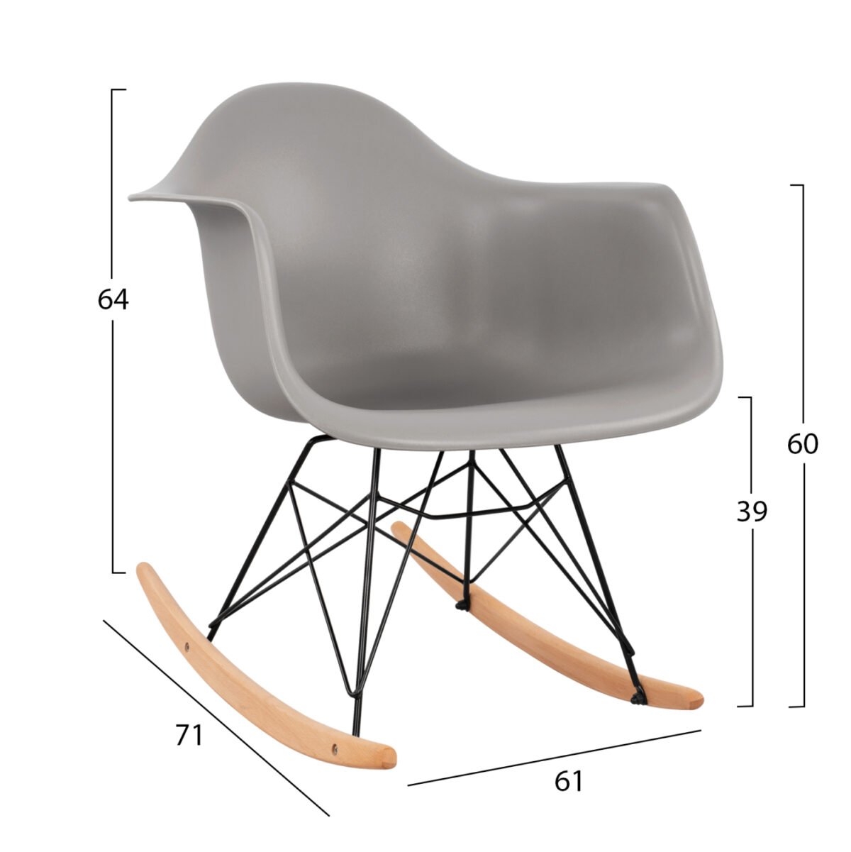 ΠΟΛΥΘΡΟΝΑ ΚΟΥΝΙΣΤΗ ΜΕ ΚΑΘΙΣΜΑ ΓΚΡΙ MIRTO & ΜΑΥΡΟ ΣΚΕΛΕΤΟ HM0035.20 61x71x64 εκ. - Image 2