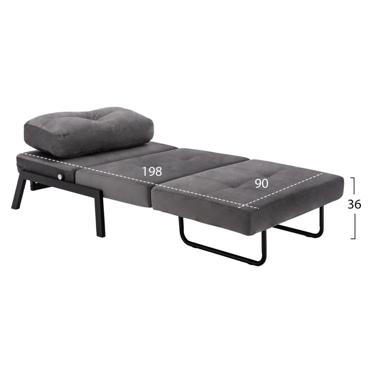 ΠΟΛΥΘΡΟΝΑ ΚΡΕΒΑΤΙ ΑΠΟ ΒΕΛΟΥΔΟ ΓΚΡΙ HM3078.11 95x92x66Υ εκ. - Image 3