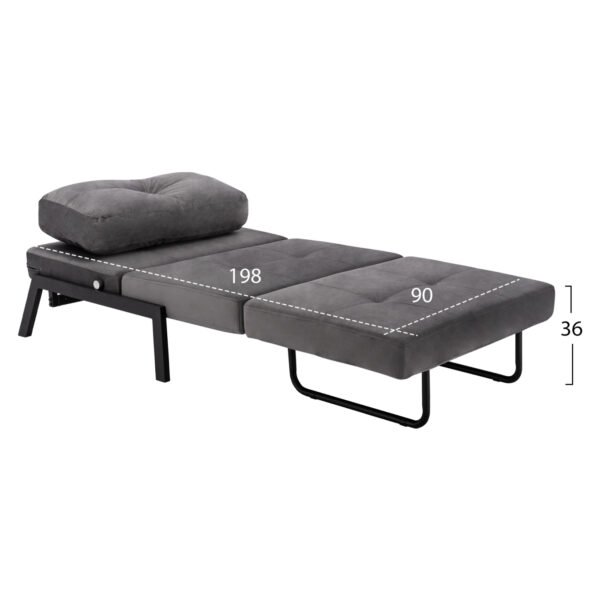 ΠΟΛΥΘΡΟΝΑ ΚΡΕΒΑΤΙ ΑΠΟ ΒΕΛΟΥΔΟ ΓΚΡΙ HM3078.11 95x92x66Υ εκ. - Image 3