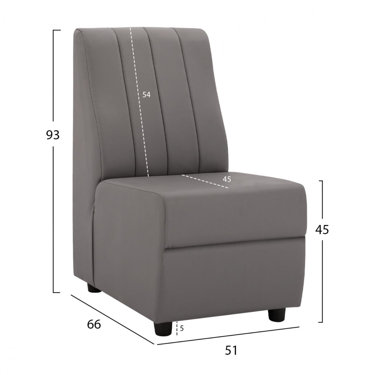 ΠΟΛΥΘΡΟΝΑ LANDON HM3162.10 ΑΠΟ ΤΕΧΝΟΔΕΡΜΑ ΣΕ ΓΚΡΙ ΑΠΟΧΡΩΣΗ 51x66x93Υ εκ. - Image 2