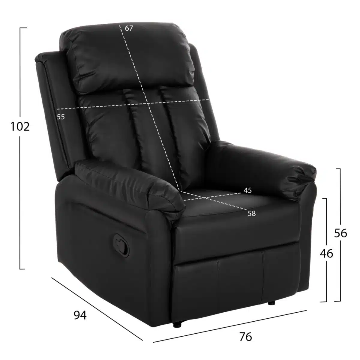 ΠΟΛΥΘΡΟΝΑ ΜΑΣΑΖ HAPPER HM9785.11 ΜΑΥΡΟ PU 76x94x102Υ εκ. - Image 2