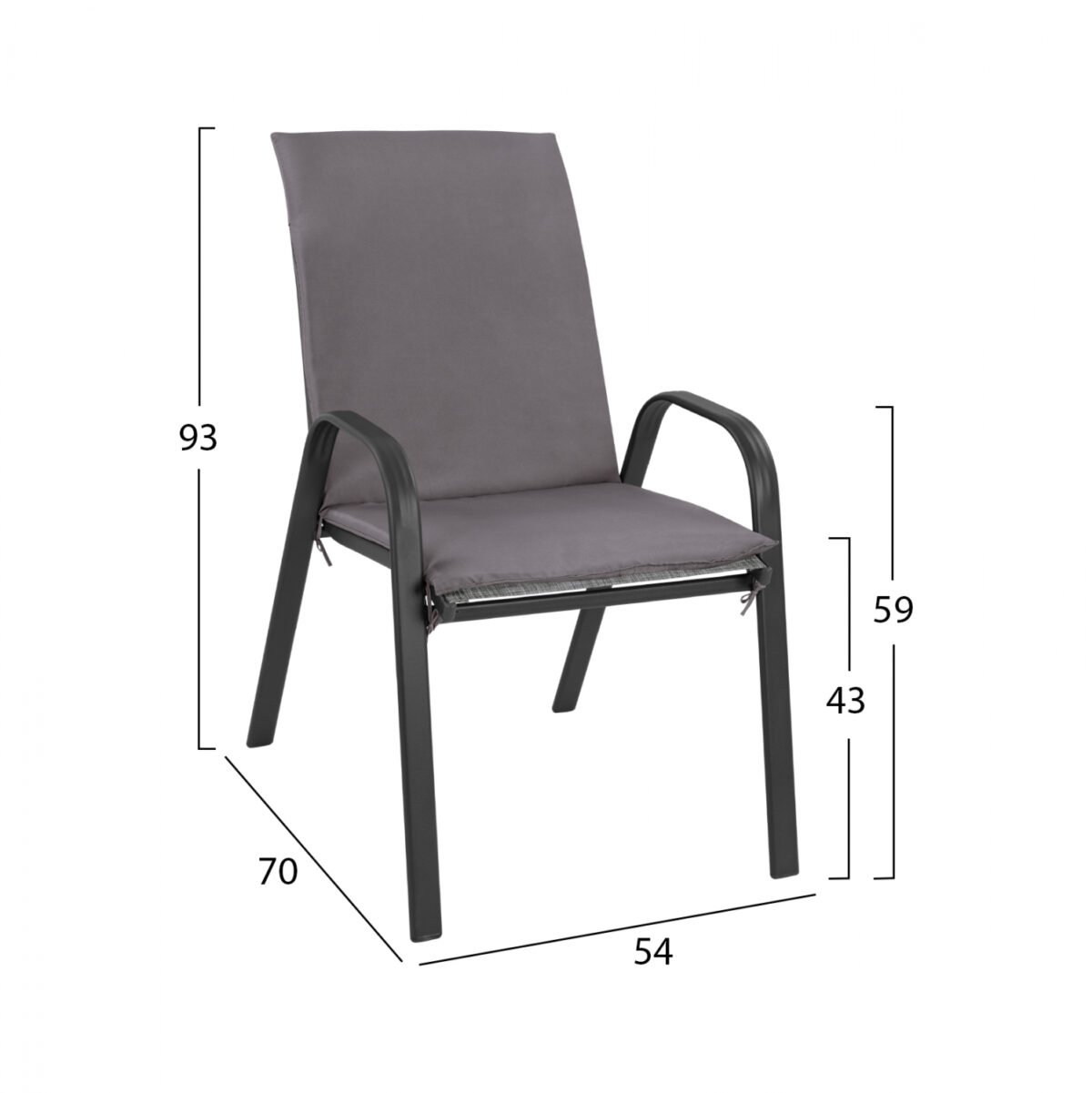 ΠΟΛΥΘΡΟΝΑ LEON ΜΕΤΑΛΛΙΚΗ ΓΚΡΙ ME ΓΚΡΙ ΜΑΞΙΛΑΡΙ HM10573.01 54x70x93 cm. - Image 2