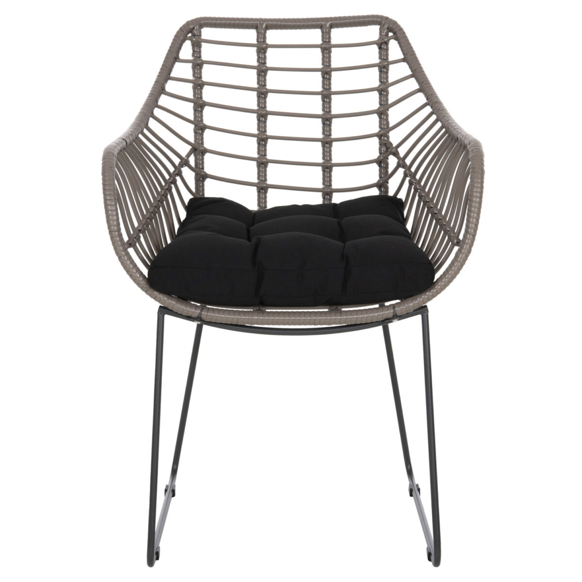 ΠΟΛΥΘΡΟΝΑ ΜΕΤΑΛΛΙΚΗ ΜΕ ΜΑΣΙΦ ΣΚΕΛΕΤΟ ΜΑΥΡΟ ΜΑΤ ΜΕ WICKER ΓΚΡΙ MOKA 60x56x84Υ εκ.HM5300.10 - Image 3