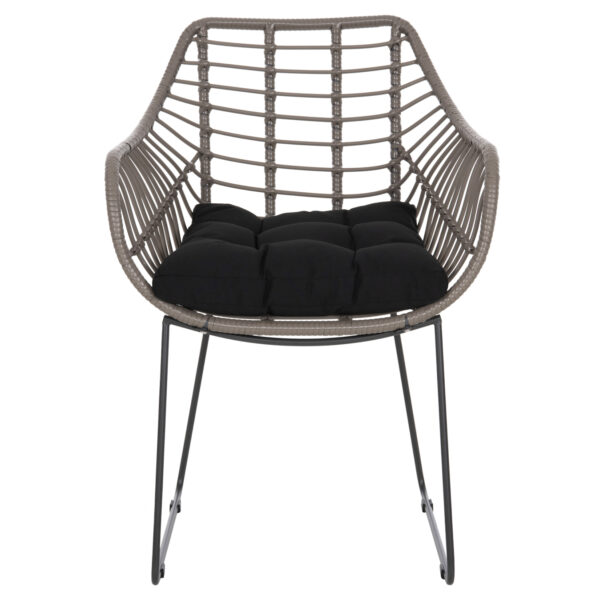 ΠΟΛΥΘΡΟΝΑ ΜΕΤΑΛΛΙΚΗ ΜΕ ΜΑΣΙΦ ΣΚΕΛΕΤΟ ΜΑΥΡΟ ΜΑΤ ΜΕ WICKER ΓΚΡΙ MOKA 60x56x84Υ εκ.HM5300.10 - Image 3