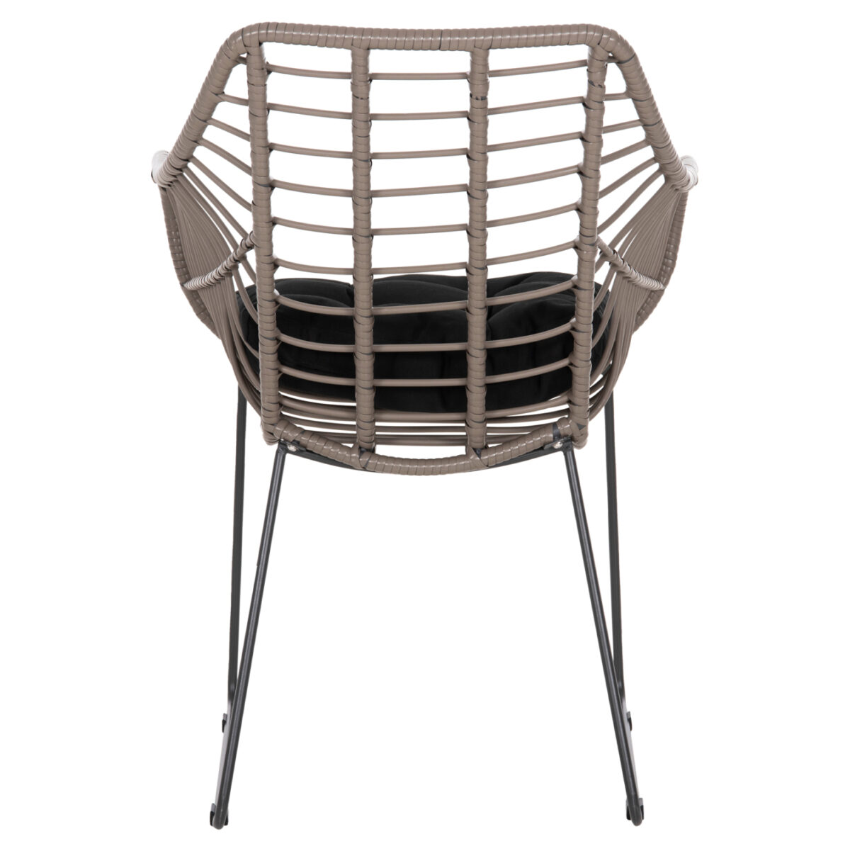 ΠΟΛΥΘΡΟΝΑ ΜΕΤΑΛΛΙΚΗ ΜΕ ΜΑΣΙΦ ΣΚΕΛΕΤΟ ΜΑΥΡΟ ΜΑΤ ΜΕ WICKER ΓΚΡΙ MOKA 60x56x84Υ εκ.HM5300.10 - Image 6