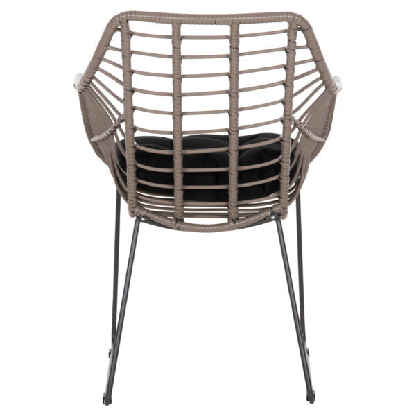 ΠΟΛΥΘΡΟΝΑ ΜΕΤΑΛΛΙΚΗ ΜΕ ΜΑΣΙΦ ΣΚΕΛΕΤΟ ΜΑΥΡΟ ΜΑΤ ΜΕ WICKER ΓΚΡΙ MOKA 60x56x84Υ εκ.HM5300.10 - Image 6
