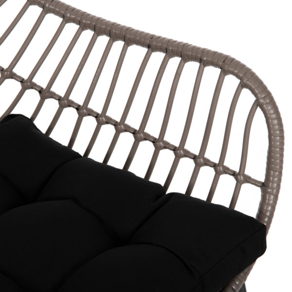 ΠΟΛΥΘΡΟΝΑ ΜΕΤΑΛΛΙΚΗ ΜΕ ΜΑΣΙΦ ΣΚΕΛΕΤΟ ΜΑΥΡΟ ΜΑΤ ΜΕ WICKER ΓΚΡΙ MOKA 60x56x84Υ εκ.HM5300.10 - Image 8