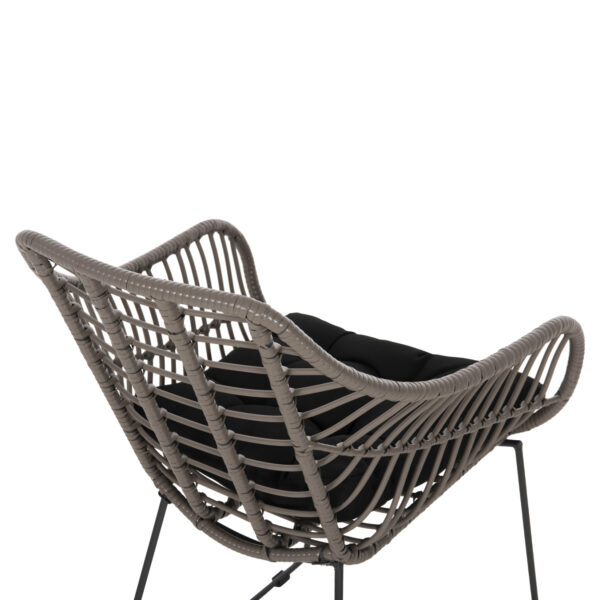 ΠΟΛΥΘΡΟΝΑ ΜΕΤΑΛΛΙΚΗ ΜΕ ΜΑΣΙΦ ΣΚΕΛΕΤΟ ΜΑΥΡΟ ΜΑΤ ΜΕ WICKER ΓΚΡΙ MOKA 60x56x84Υ εκ.HM5300.10 - Image 9