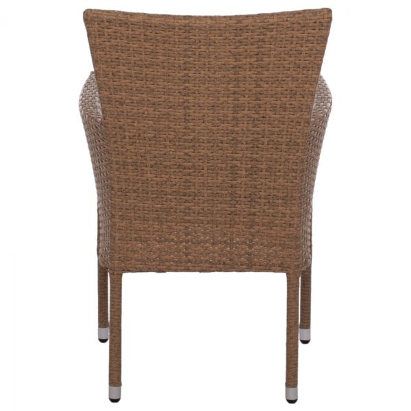 ΠΟΛΥΘΡΟΝΑ ΜΕΤΑΛΛΙΚΗ NISHA ΜΕ ΜΑΞΙΛΑΡΙ WICKER ΚΑΦΕ-ΜΟΚΑ 58x60x87 εκ. HM5684.02 - Image 6