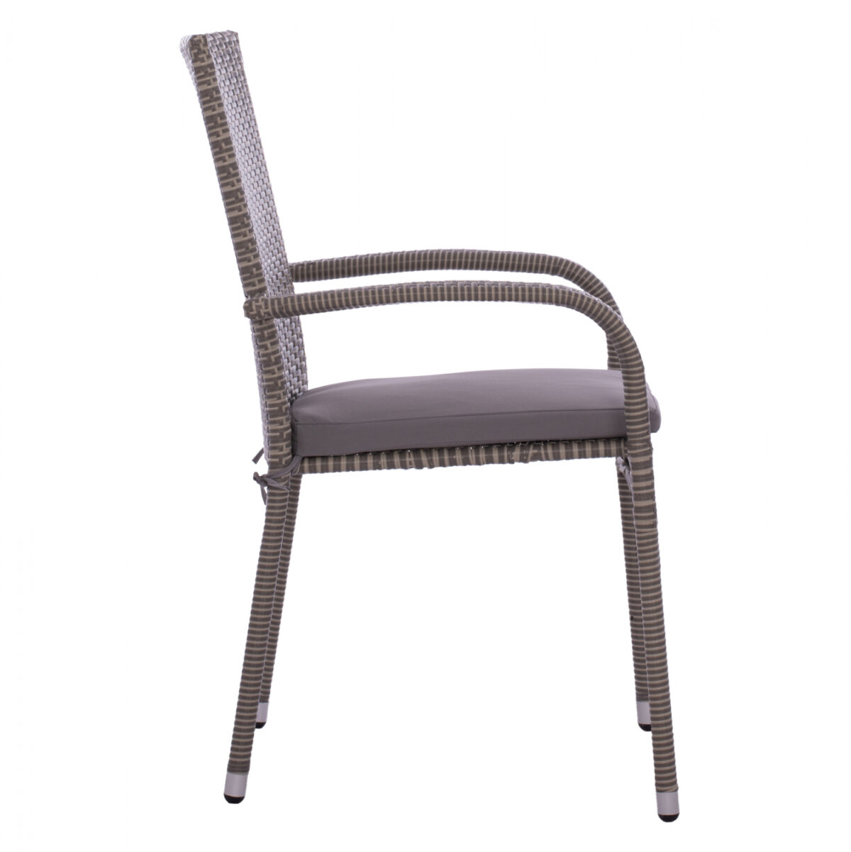 ΠΟΛΥΘΡΟΝΑ ΜΕΤΑΛΛΙΚΗ ANISHA ΜΕ ΜΑΞΙΛΑΡΙ WICKER ΓΚΡΙ ΣΤΟΙΒΑΖΟΜΕΝΗ 56x60x94 εκ.HM5685.01 - Image 4