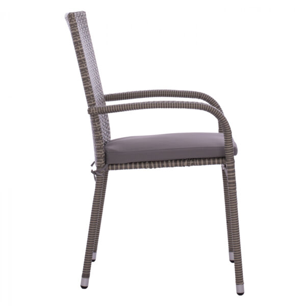 ΠΟΛΥΘΡΟΝΑ ΜΕΤΑΛΛΙΚΗ ANISHA ΜΕ ΜΑΞΙΛΑΡΙ WICKER ΓΚΡΙ ΣΤΟΙΒΑΖΟΜΕΝΗ 56x60x94 εκ.HM5685.01 - Image 4